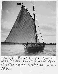 s/y FALKEN - familjen Engstrm p segeltur 1945